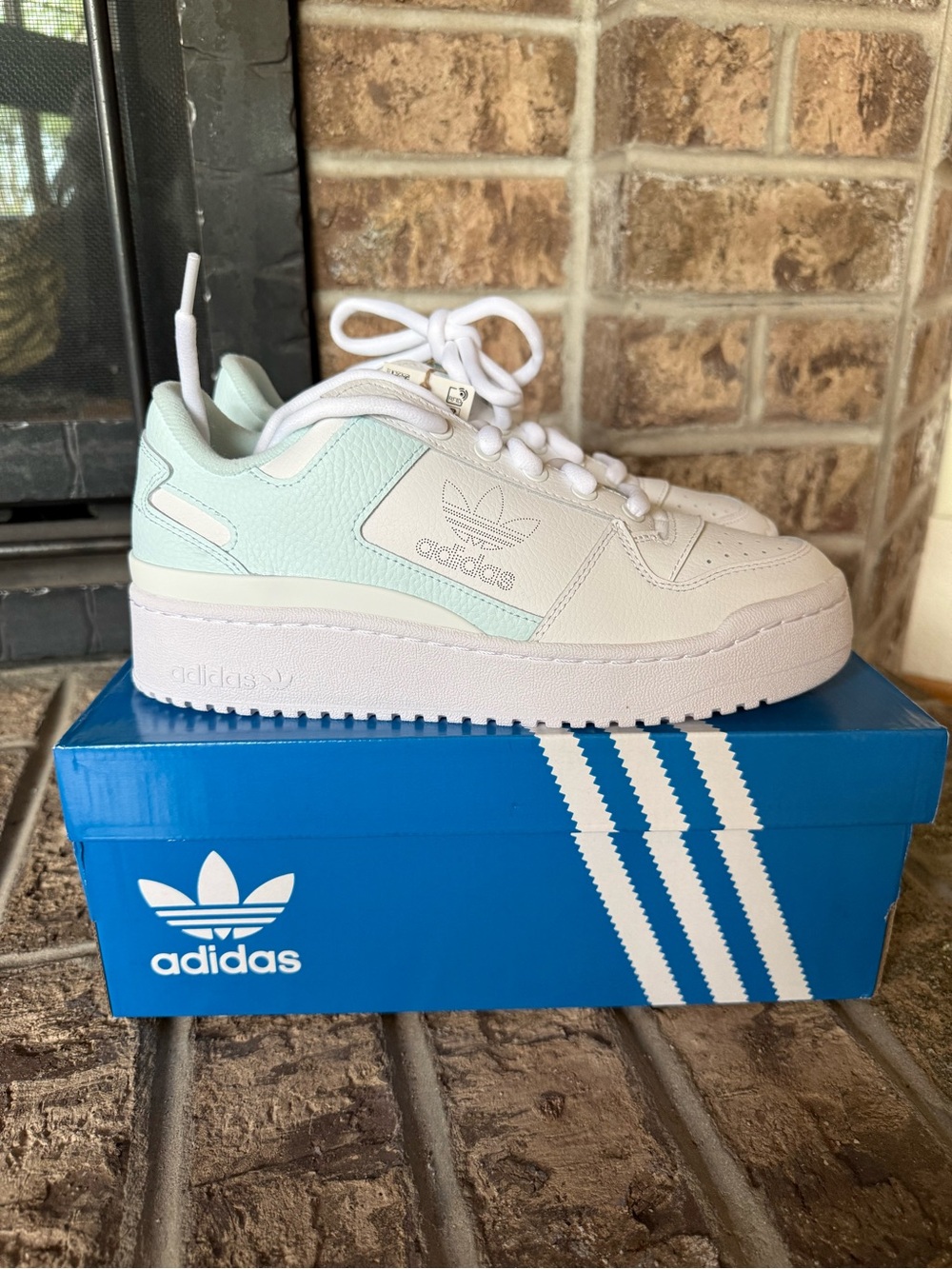adidas Forum Bold W Sneakers - White with Mint Accents
